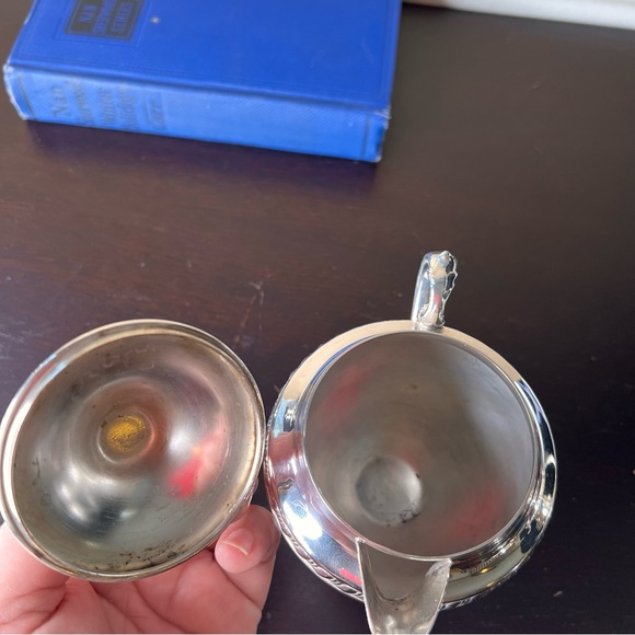 Vintage Sheridan Silver-plate Creamer, Bud Vase, Copper Kitchen, Elegant Holiday - Picture 6 of 8